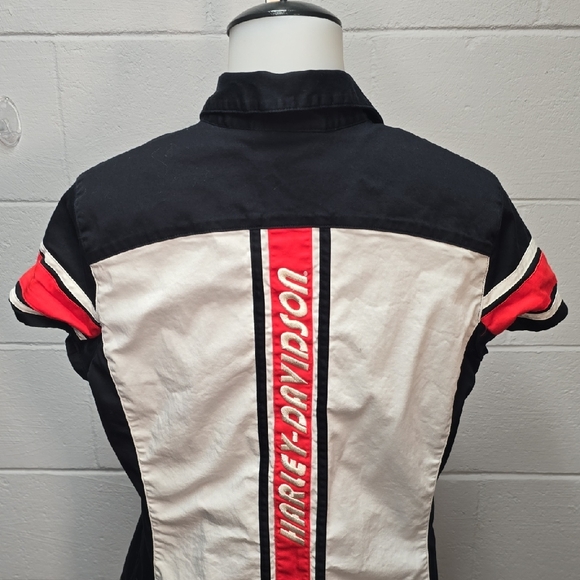 Harley-Davidson Black and Red Casual Button Down Shirt - Picture 6 of 9